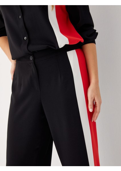 Yanı Kontrast Bantlı Straıght Fıt Pantolon 68527 fırsatları