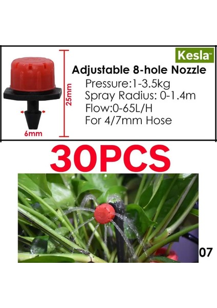 KSL01-002-30PCS Tarzı Kesla Tipleri Mikro Damla Sulama Buğulanma Pirinç Nozul Bahçe Sprey Soğutma Sprinkler W Konnektör Sulama Tesisleri (Yurt Dışından)