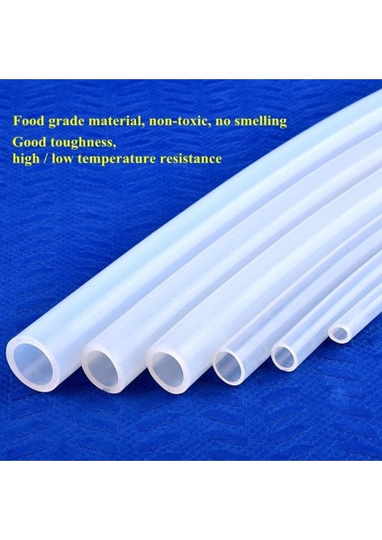 1x2 mm Stil 100 cm 1 Metre Id 1 ~ 5mm Gıda Sınıfı Silikon Hortum Şeffaf Şeffaf Kauçuk Tüp Akvaryum Tankı Bahçe Sulama Yumuşak Esnek Tüp Boru (Yurt Dışından)