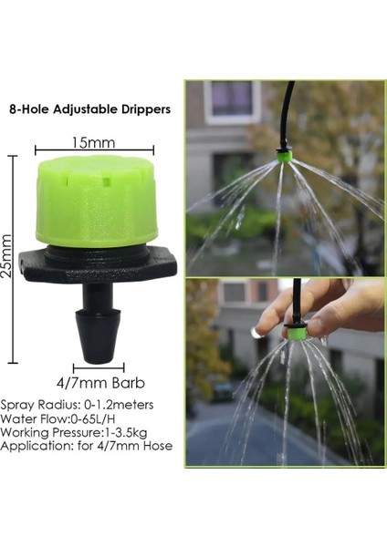 DARKGREEN-200PCS Tarzı Kesla Ayarlanabilir Damlatıcı Garde Mikro Verici Sulama Memesi Sera Yard Sulama Çiçek Çim (Yurt Dışından) fırsatları