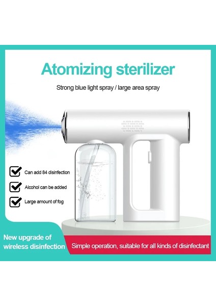 Püskürtücü Tarzı 250ML Kablosuz Dezenfeksiyon Mavi Işık Nano Püskürtme Tabancası Taşınabilir Sisleme Makinesi Buharlı Ev Dezenfeksiyon Parçası Mavi Işık Püskürtücü (Yurt Dışından) fırsatları