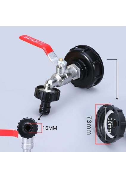 No.6 Tarzı Dayanıklı Ibc Tank Musluk Adaptörü S60*6 - '' '' Kaba Dişli Konnektör Değiştirme Valfi Bağlantısı (Yurt Dışından)