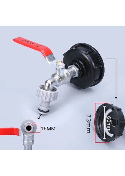 No.6 Tarzı Dayanıklı Ibc Tank Musluk Adaptörü S60*6 - '' '' Kaba Dişli Konnektör Değiştirme Valfi Bağlantısı (Yurt Dışından)