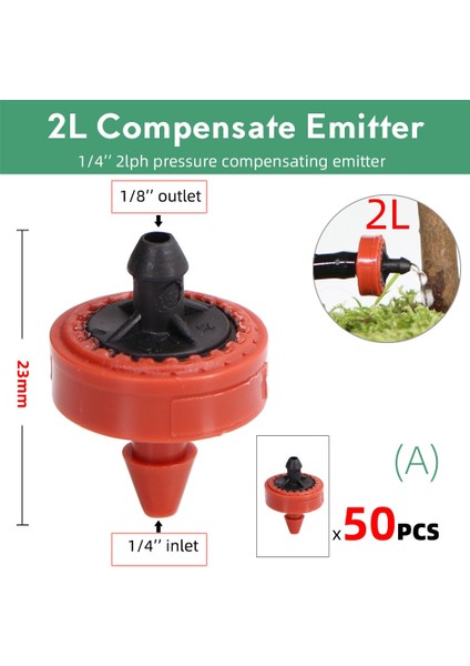 AX50PCS Stili Pcs 2l 4l 8lh Basınç Dengeleme Verici Bahçe Damlama Dengeleme Regülatörü Sulama Sabit Akış ' Hortum Damlatıcılar (Yurt Dışından)