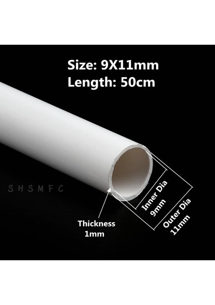 9MMX11MM Stili 5 Adet 2~ Uzunluk 50CM Dış Çap 6~15MM Pvc Beyaz Boru Balık Tankı Akvaryum Tüpü Bahçe Sulama Sulama Armatürleri (Yurt Dışından)