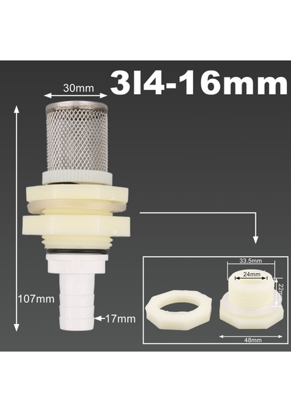 3L4-16MM Stili 1 Adet mm Su Tankı Konektörü Filtreli Akvaryum Balıkları Tankı Adaptörü Bahçe Sulama Suyu Filtresi (Yurt Dışından)