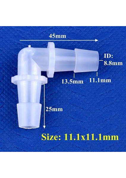 9,5x9,5 mm Stili 50 Parça 5~.6~ Pp Eşit Çaplı Dirsek Konnektörleri Tıbbi Hortum Eklemleri Akvaryum Balık Tankı Pagoda Ortak Hava Pompası Havalandırıcı Parçaları (Yurt Dışından)