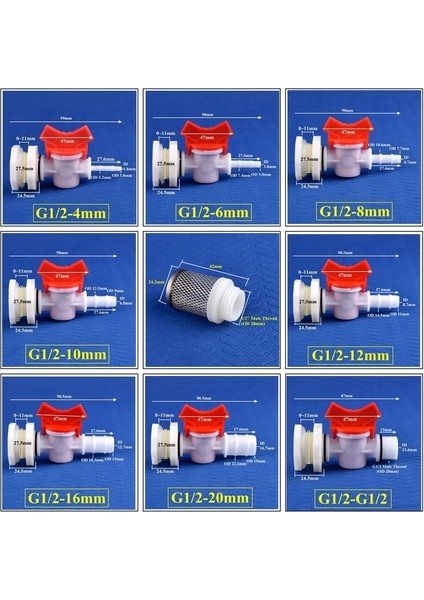 G1I2 Filtre Stili 1 Takım 1~30 Takım Yuvası G 4~20MM Abs Su Deposu Konnektörü Pom Vana Seti Akvaryum Tankı Bağlantısı Bahçe Sulama Suyu Havuzu Hortumu Bağlantısı (Yurt Dışından)