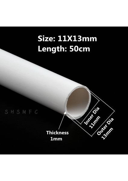 11MMX13MM Stili 10 Parça 2~ Uzunluk 50CM Dış Çap 6~15MM Pvc Beyaz Boru Balık Tankı Akvaryum Tüpü Bahçe Sulama Sulama Armatürleri (Yurt Dışından)