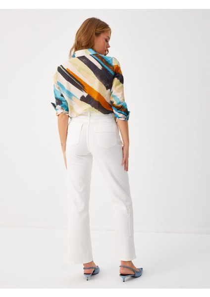 Çok Cepli Straıght Fıt Jean Pantolon 68464 modelleri