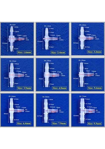 1,6 mm Stili 5 Parça 5~.6~ Plastik Te Konnektörler Akvaryum Balık Tankı Adaptörü Hava Pompası Hortumu Pagoda Eklemleri Sulama Sistemi Boru Eklemi (Yurt Dışından)