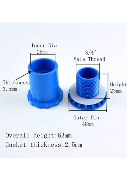 Iç Çap 25MM Stili 5 Adet 1-~50MM Pvc Doğrudan Konnektörler Akvaryum Balık Tankı Drenaj Giriş Çıkış Bağlantıları Bahçe Sulama Plastik Taşma Borusu (Yurt Dışından)