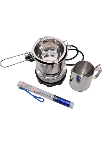 1 Adet Termometre Stili 1 Takım Mini Elektrikli Isıtıcı Soba Balmumu Eritme Potası ile Mum Yapımı Balmumu Eritici Balmumu Isıtıcı Balmumu Erime Dıy Mum (Yurt Dışından)