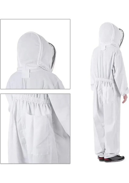 Beyaz Stil Xxl Pamuk Tam Vücut Arıcılık Giysileri Peçe Hood Şapka Arı Önleyici Ceket Özel Koruyucu Giysiler Arıcılık Arı Takım Ekipmanları (Yurt Dışından) indirimleri