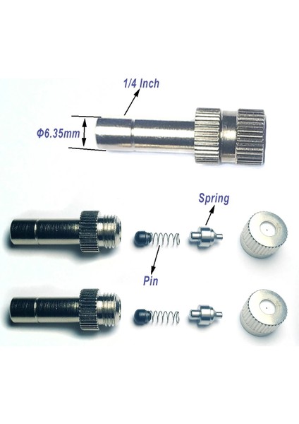0,4 mm Stili Hızlı Itme Nozulları Nikelli Sisleme Sprinkler Misting Bahçe Nozulu Buğulanma Soğutma Sistemi Için Inç (Yurt Dışından) indirimleri