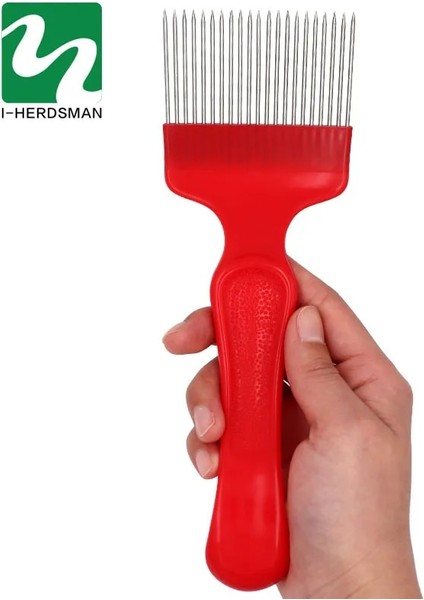 Kırmızı Stil Arı Araçları Arı Balı Alet Düz Iğneler Kapak Açma Çatalları Sap Paslanmaz Çelik Bal Seyrek Tırmık Kürek Tarak Arı Ekipmanları (Yurt Dışından) fırsatları