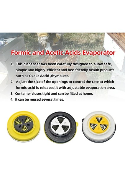 Beyaz 1 Adet Tarzı Arı Kovanı Mite Öldürme Arıcılık Aracı Için Arı Kovanı Ayarlanabilir Formik ve Asetik Asit Dağıtıcı Formik Asit Evaporatör (Yurt Dışından)