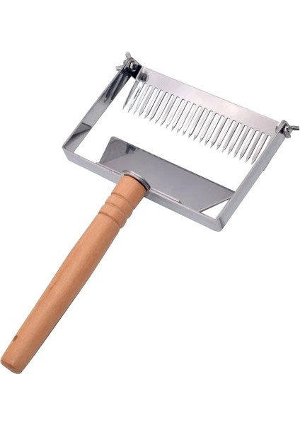 UF16-13 Stili Arıcılık Bal Kapak Açma Aletleri Kazıyıcı Bal Kesici Arı Kovanı Petek Kazıyıcı Ekipmanları Ahşap Saplı Kapak Açma Çatal Kürek (Yurt Dışından)