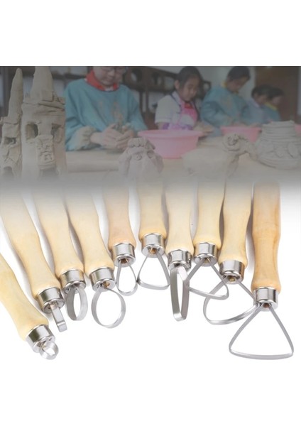 5AC502683 Stili Dıy Sanat Zanaat Çömlek Kil Heykel Araçları Seramik Oyma Seti Heykel Polimer Şekillendirme Ahşap Saplı Büyük Döngü E8BD (Yurt Dışından)