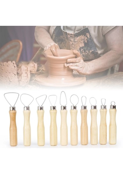 5AC502683 Stili Dıy Sanat Zanaat Çömlek Kil Heykel Araçları Seramik Oyma Seti Heykel Polimer Şekillendirme Ahşap Saplı Büyük Döngü E8BD (Yurt Dışından)