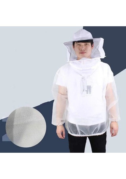 Bir Stil Arıcılık Giyim Depolama Cep Anti-Arı Giyim Anti Arı Takım E Için Üst Dış Konfeksiyon Siamed Baş Maskesi (Yurt Dışından)
