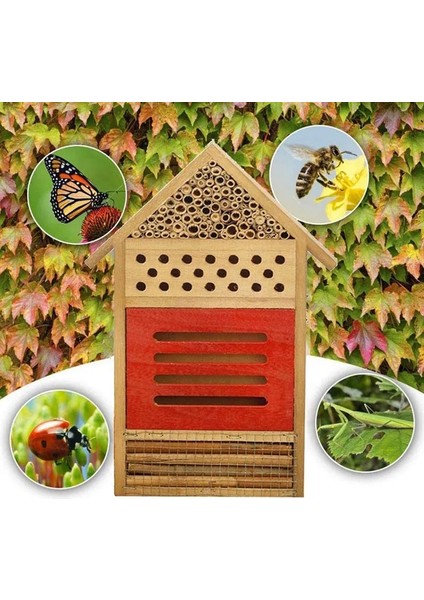 19.5X29.5X4CM Stili Ahşap Böcek Arı Evi Açık Ahşap Uğur Böceği Kelebek Evi Barınak Yuvalama Kutusu Bahçe Dekorasyonu (Yurt Dışından) modelleri