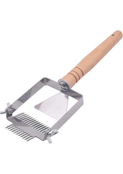UF16-11 Stili Arıcılık Bal Kapak Açma Aletleri Kazıyıcı Bal Kesici Arı Kovanı Petek Kazıyıcı Ekipmanları Ahşap Saplı Kapak Açma Çatal Kürek (Yurt Dışından)