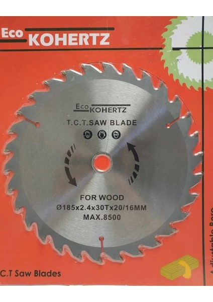 Daire Testere Bıçağı, Sunta Kesme Testeresi, 185X24