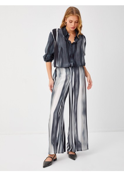 Batik Desen Wıde Leg Fıt Viskon Pantolon 68538