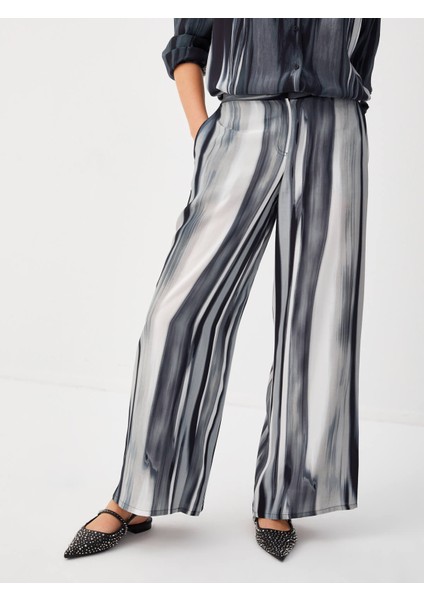 Batik Desen Wıde Leg Fıt Viskon Pantolon 68538 modelleri