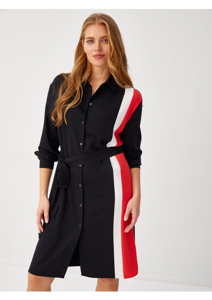 Kontrast Bant Detaylı Gömlek Elbise 68292 fiyatları