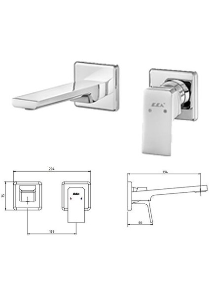 Eca Tiera Ankastre Lavabo Bataryası Set/çift Rozet (102167605-KK+102166601) fiyatları