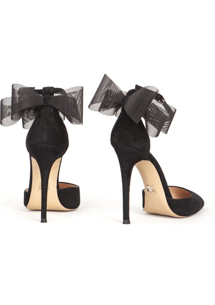 Sy 27353 Gerçek Süet Deri Kadın Stiletto Ayakkabı