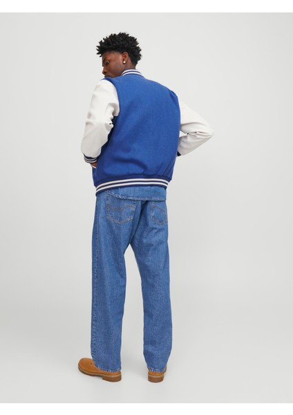 Jorcollege Wool Blend Bomber Noos Erkek Mavi Ceket 12241559-07 modelleri