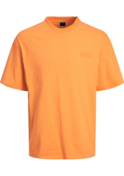 Jack & Jones Jcocollectıve Prınt Tee Ss Crew Neck Erkek Turuncu Tshirt 12255604-23