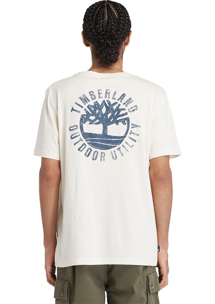 Short Sleeve Back Logo Graphic Tee Erkek Bej Tshirt Tb0A5V7Kcr31 fırsatları