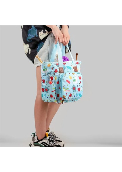 Stil 1 Stil 4 Stil Örgü Bez Çanta Iplik Saklama Çantası Iplik Yün Iplik Tığ Kancaları, Örgü Iğnesi ve Dikiş Aksesuarları Mavi Renk (Yurt Dışından) modelleri