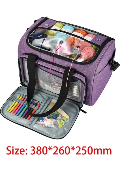 Açık Sarı Stil Oxford Kumaş Yün Oya Tığ Kanca Depolama Tote Çanta Örgü Iğneleri Dikiş Aracı Iplik Iplik Tutucu Organizatör Çanta (Yurt Dışından)