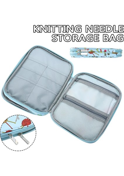 1 Adet Boş Örgü Dairesel Iğneler Durumda Seyahat Depolama Organizatör Çift Fermuarlı Bölme Saklama Çantası Dikiş Aksesuarları (Yurt Dışından) modelleri