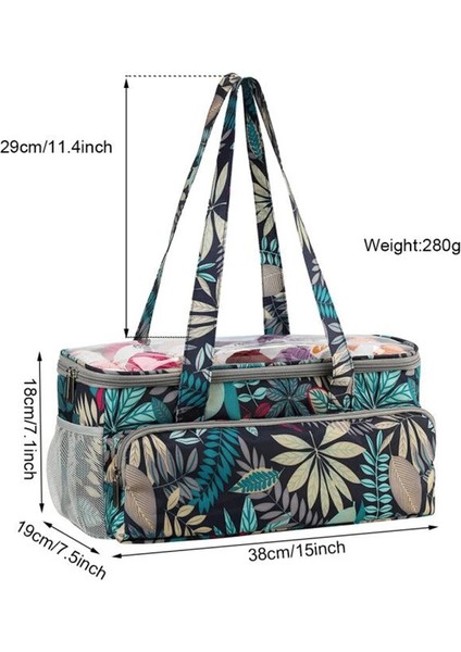 38X19X18CM Tarzı Taşınabilir Kadın Bez Iplik Yün Saklama Torbaları Tığ Kanca Iplik Iplik Tutucu Kılıfları Kılıfı Dıy Dikiş Organizatör Çanta Örgü Çanta (Yurt Dışından)