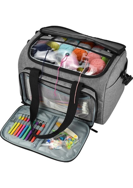 38X26X25CM Stili Taşınabilir Kadın Bez Iplik Yün Saklama Torbaları Tığ Kanca Iplik Iplik Tutucu Kılıfları Kılıfı Dıy Dikiş Organizatör Çanta Örgü Çanta (Yurt Dışından) fırsatları