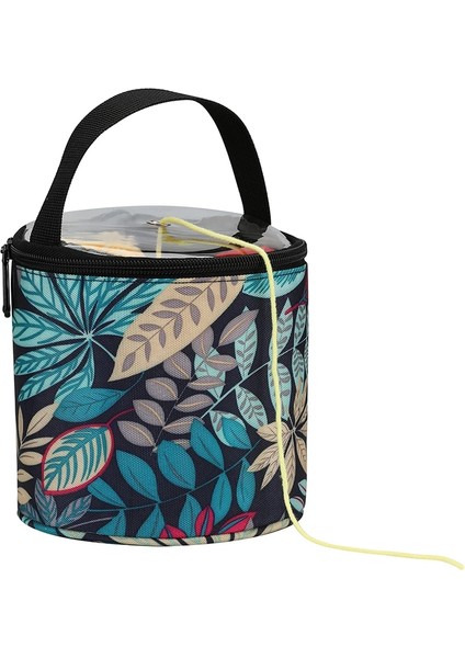 F Stili Moda Yün Iplik Saklama Çantası Yuvarlak Örme Yün Çanta Oxford Kumaş Yaprak Baskı Dıy Örgü Dikiş Kiti Dikiş Araçları Aksesuarları (Yurt Dışından) modelleri