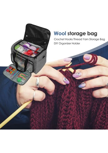 Açık Gri Tarzı Taşınabilir Kadın Bez Iplik Yün Saklama Torbaları Tığ Kanca Iplik Iplik Tutucu Kılıfları Kılıfı Dıy Dikiş Organizatör Çanta Örgü Çanta (Yurt Dışından) indirimleri