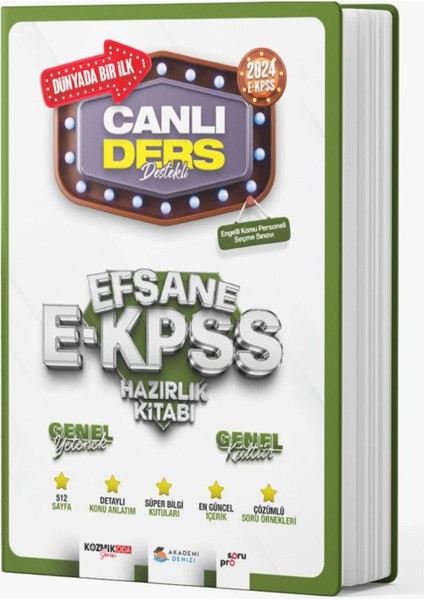 2024 Ekpss Genel Kültür Genel Yetenek Canlı Ders Efsane Hazırlık Kitabı