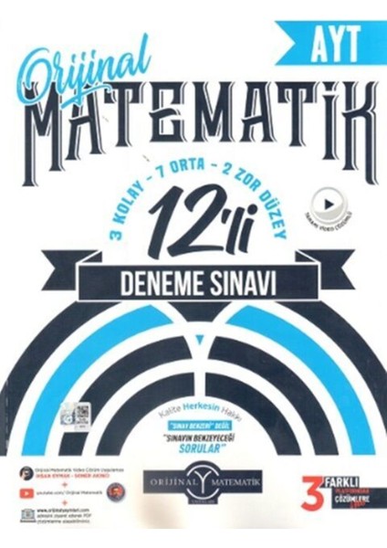 Orijinal Yayınları  AYT Matematik 12'Li Deneme Sınavı