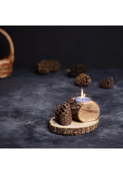 Ahşap Tekli Kayık Mumluk