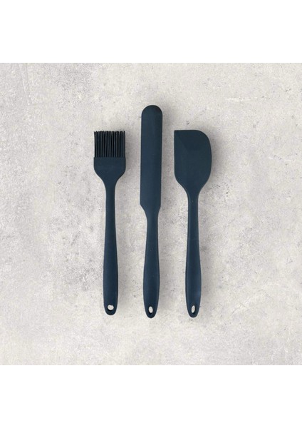 6'lı Silikon Yanmaz Yapışmaz Mutfak Pasta Yumurta Fırçası Kaşık Bıçak Spatula Seti