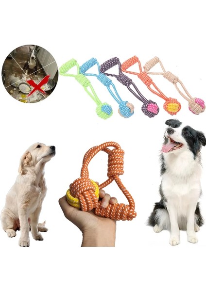 Mavi Stil Mzhq Çok Renkli Pamuk Halat Örgülü Labrador Eğitim Molar Dişler Isırmaya Dayanıklı Diş Temizleme Köpek Pet Oyuncak Topu Köpek Malzemeleri (Yurt Dışından)