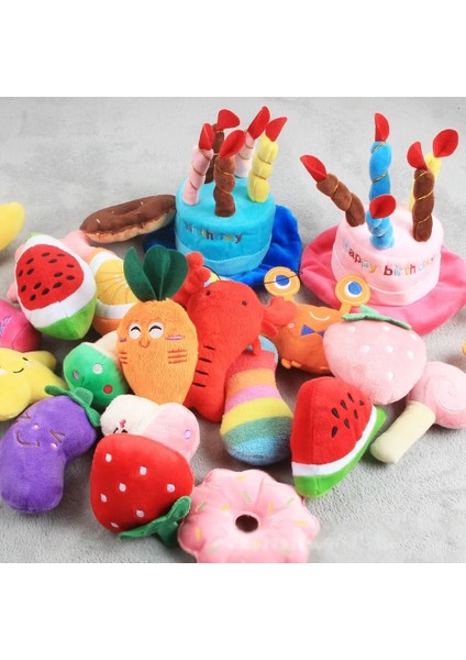 PT001-MAVI Kalp Stili Chew Play Oyuncaklar Sevimli Pet Köpek Kedi Köpek Chew Squeaker Quack Ses Bebek Oyuncak Yaratıcı Simülasyon Donut Pet Malzemeleri Köpek Oyuncakları (Yurt Dışından)