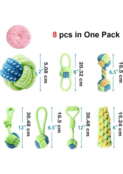 Yeşil 8 Adet Tarzı Resim Olarak 7 Paket Köpek Halat Oyuncak Çiğneme Pamuk Açık Dişler Temiz Köpek Topu Halat Oyuncaklar Orta Küçük Pet Köpekler Için Interaktif Oyuncaklar TY0102 (Yurt Dışından)